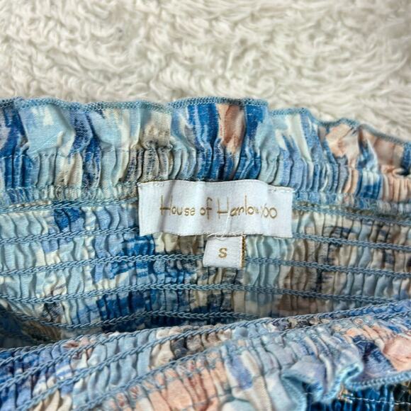 House of Harlow 1960 Zoey blue smocked tiered boho maxi dress, small - Picture 8 of 10